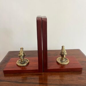 Padauk bookends embellished with Dogra art