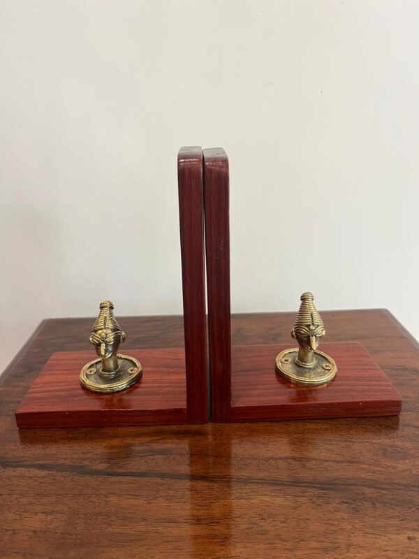 Padauk bookends embellished with Dogra art