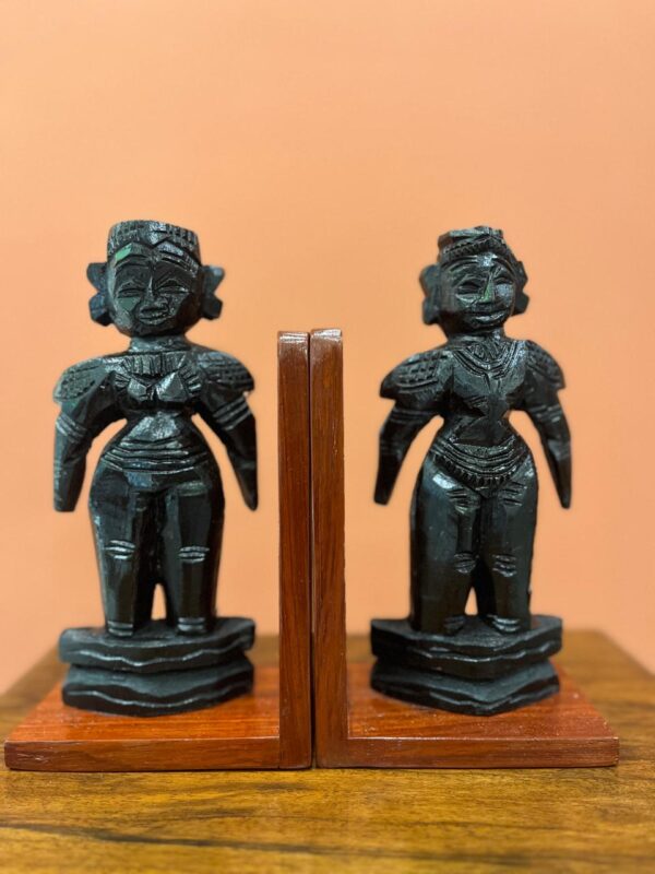 Paaduka bookends with mara pachi wood dolls