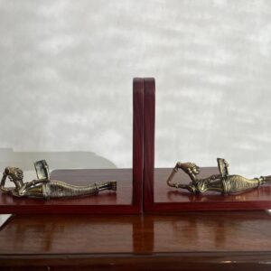 Padauk bookends embellished with Dogra art