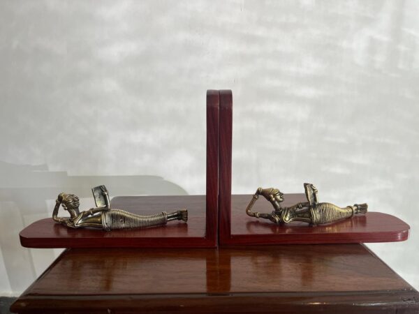 Padauk bookends embellished with Dogra art